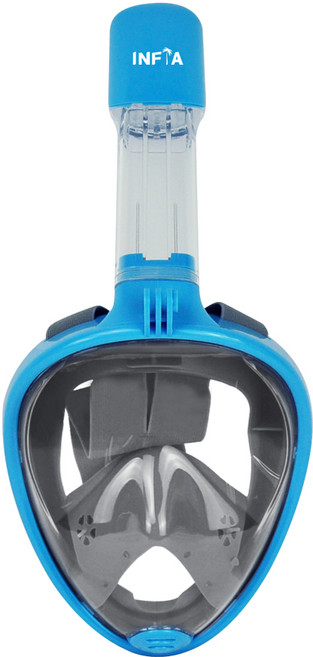 인피아 풀페이스 스노쿨링마스크 스노쿨링 세트, 블루그레이