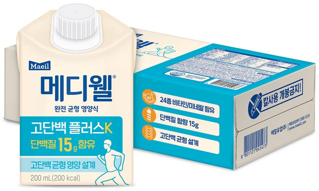메디웰 고단백 플러스 K 200ml 12개입, 12개