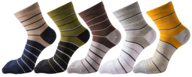 이홈앤고 남성 알록달록 패션 컬러 발가락양말 5켤레 세트