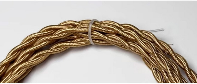 코어 75MM 전기 와이어 20M 빈티지 구리 10M 섬유 트위스트 램프 50M 펜던트 코드 케이블 5M 패브릭, light gold