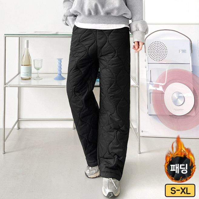 가비진 여성용 숏/롱 2단기장 폭신 따뜻 퀄팅 패딩 밴딩 일자/조거 팬츠 바지 빅사이즈까지