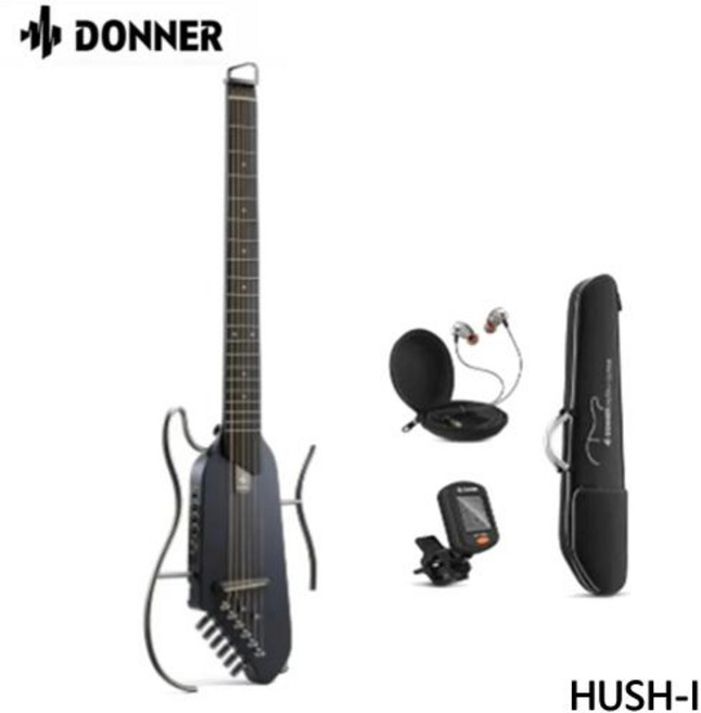 휴대용 사일런트기타 연습용 전자기타 헤드폰 출력 지원 Donner HUSH-I 지능형 사일런트 기타 여행 분리형 포크 헤드리스 나무, 1개, 4)HUSH-I Maple Black, 4) HUSH-I Maple Black