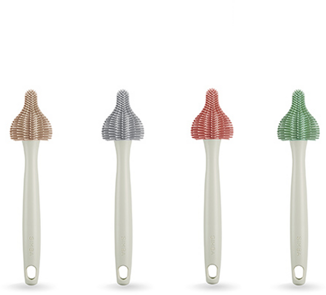 小獅王辛巴 超柔無垢白金矽膠奶嘴刷, 小櫻-紅, 1個