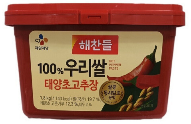 해찬들 100% 우리쌀 태양초 고추장, 1.8kg, 1개
