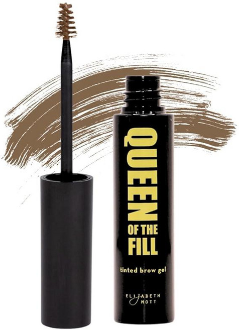 Elizabeth Mott의 Queen of the Fill 틴트 아이브로우 메이크업 젤 동물 실험 반대 제품(4g/.14oz), Elizabeth Mott의 Queen of the F, 라이트 미디엄 브라운