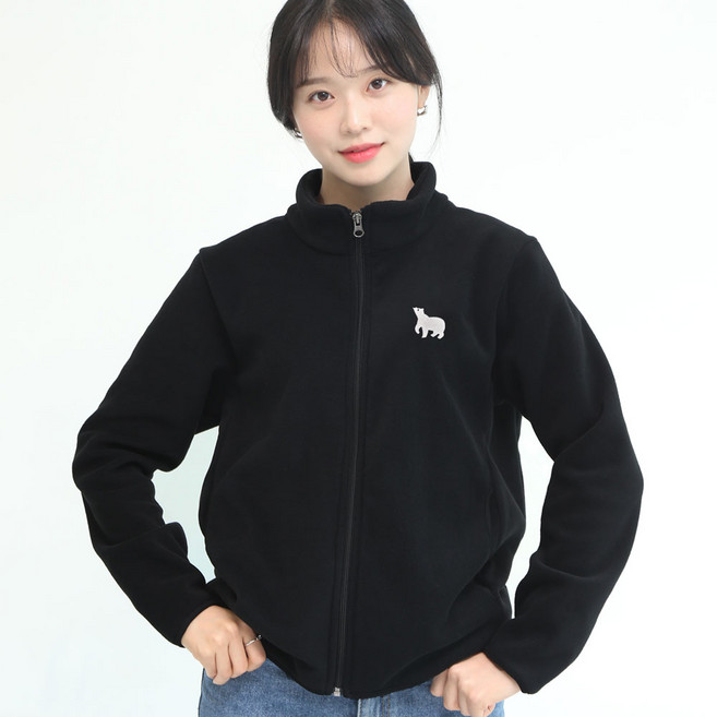 멋지군 고급 북극곰 자수 후리스 폴라 플리스 발열 자켓 점퍼