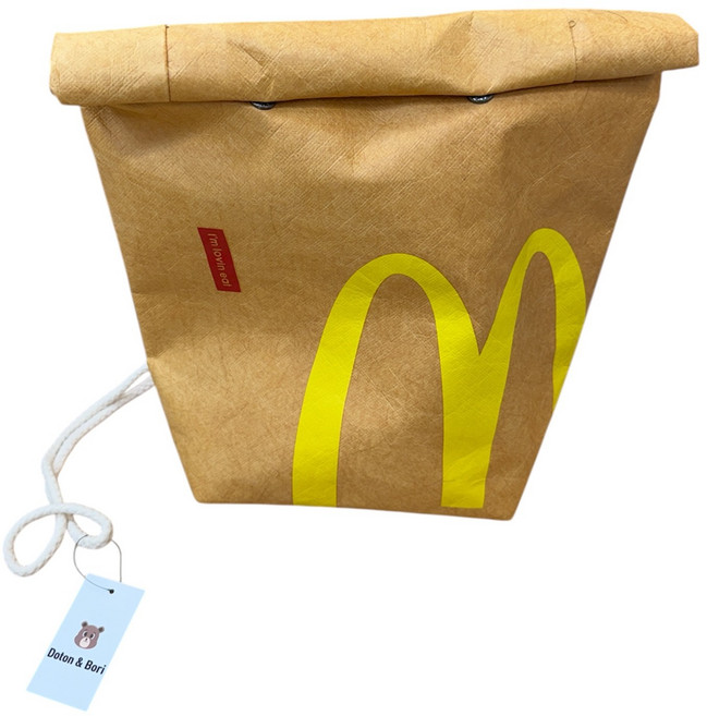 도톤앤보리 패스트푸드 캐릭터 감성 종이백st 타이벡 크로스백 숄더백 빈티지(키티/맥날/BurgerKing/케이에프씨)