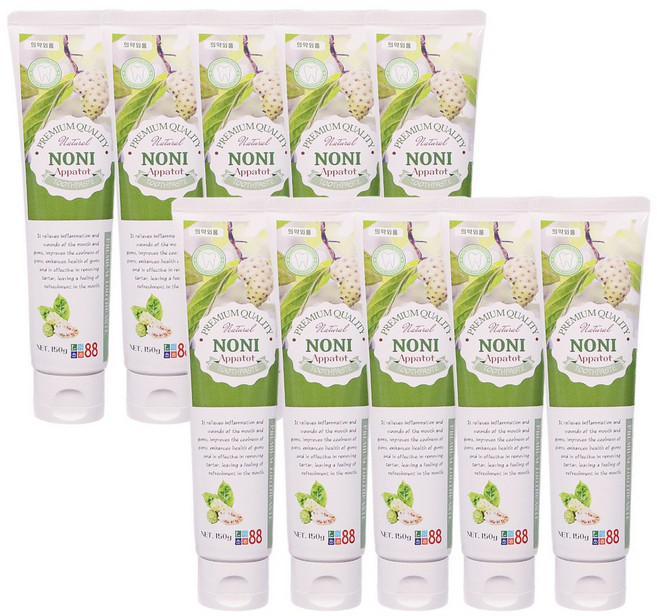 계면 활성제 불소 없는 노니치약 150g, 10개