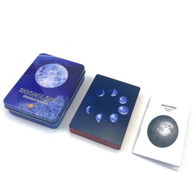 타로 타로카드 틴케이스 철 상자 영어 설명서 tarot cards deck, 달의 위상, 1개