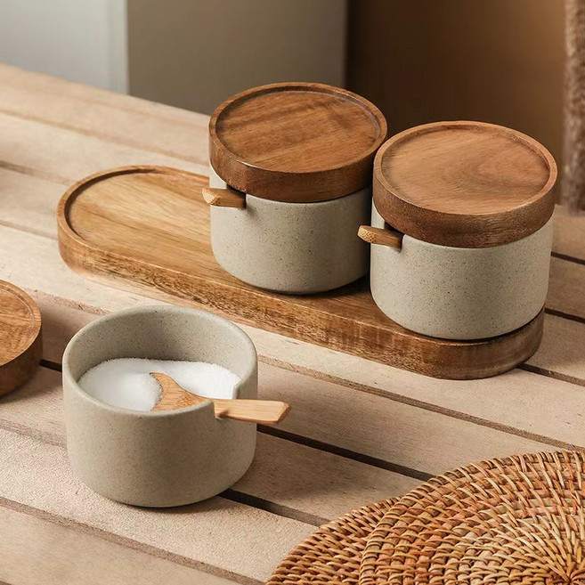 가정용 양념통 조미료통세트(3개입) 양념통세트 원목 양념 조미료통 양념켄, 1개