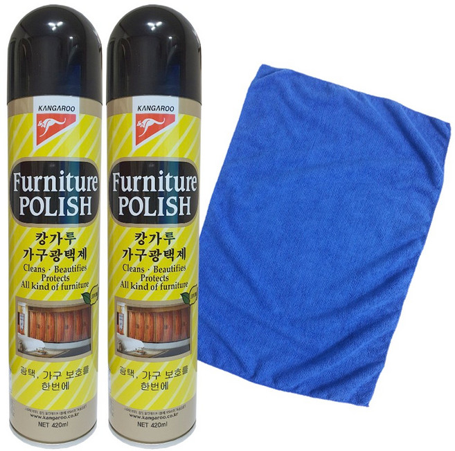 청소용품전문 가구광택제420ml+420ml코팅제 걸레40x40cm세트, 1개