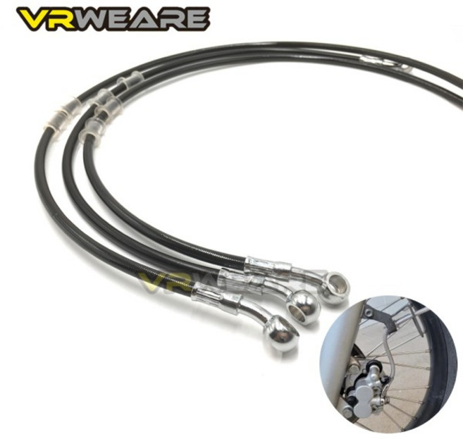 [호환] 오토바이 유압 브레이크 호스 라인 전용 검은색 편조 케이블 10mm 밴조 파이프 스즈키 가와사키, 18 1200MM-Black