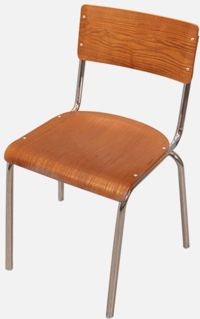 光悅制作 CM-225 曲木鋼管椅 經典金屬餐椅, 柚木色, 1箱