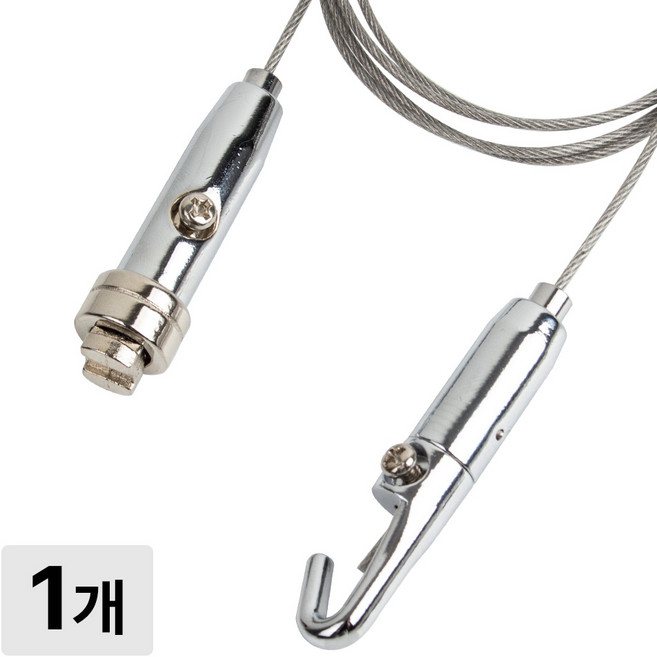 [철물인] 액자걸이 강력원터치 대 10kg용 실버 - 간편레일 천장용, 1개, 와이어2미터-실버