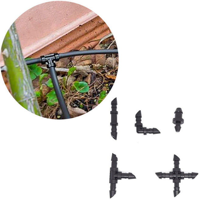 점적 관수 호스 쿨러 호수 튜브 미세 관수용 관개 급수 커넥터 스프링클러 연결 분기 니플 닛쁠 닛뿔 소켓, D, 1개