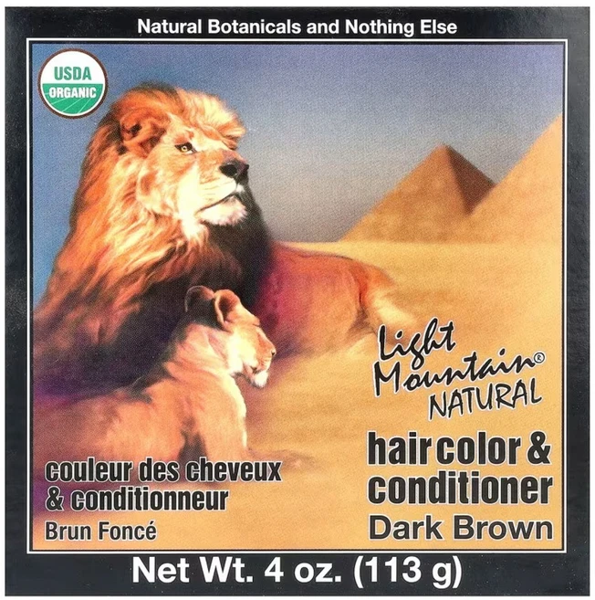 오가닉 천연 헤나 염색 키트 컬러 컨디셔너 다크 브라운 라이트마운틴 [미국], 1개 - 쿠팡