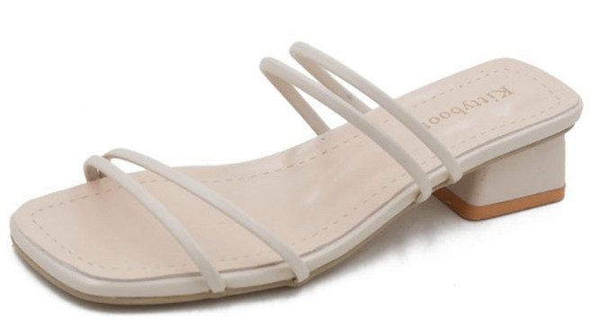 라블 여성용 2way 미들굽 샌들