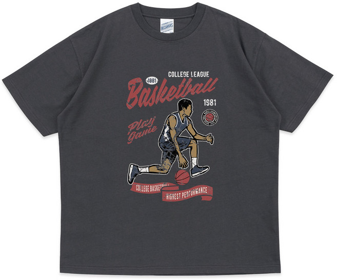 남성 오버핏 반팔티 빈티지 프린팅 반팔티셔츠