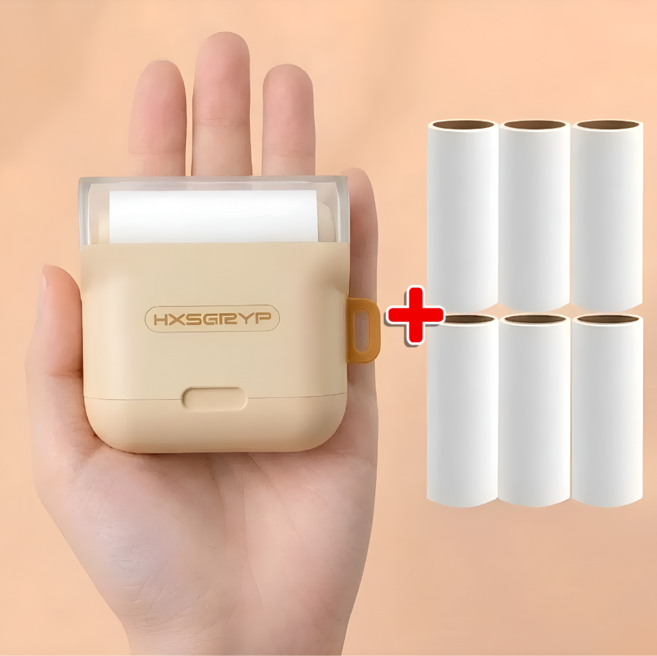 루브앤 먼지제거 휴대용 미니 돌돌이 + 리필6개, 1세트