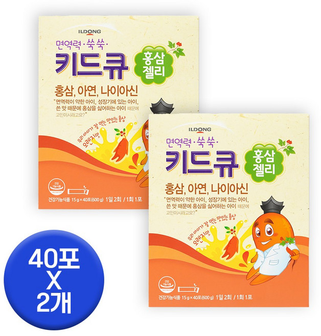 일동제약 키드큐 홍삼젤리, 600g, 2개