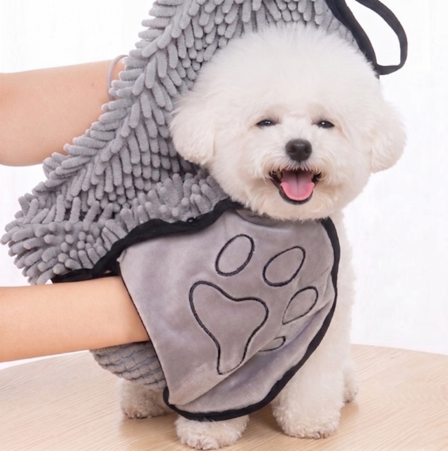 라워스 강력흡수 초극세사 반려동물 목욕 타월, 1개, 그레이