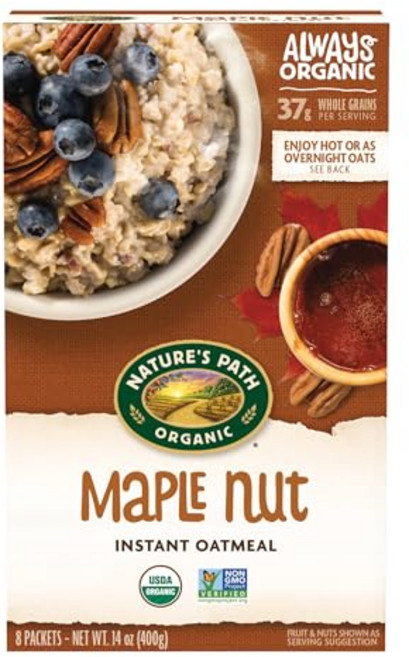 네이처스 패스 유기농 메이플 너트 오트밀 400g (1팩) Nature's Path Organic Maple Nut Instant Oatmeal 14 oz (Pack of 1), 396g, 1개