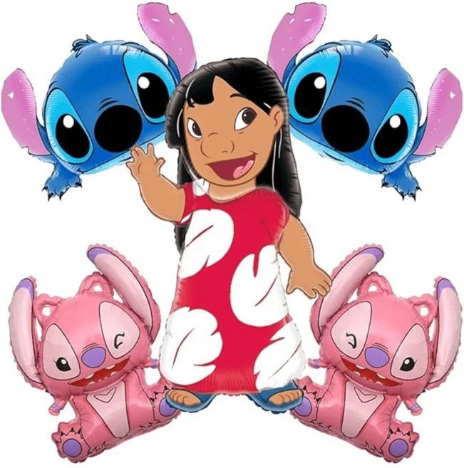 쿠쿠스토어 41개 릴로와 스티치 파티 풍선 세트 알루미늄 필름 샤워 생일 장식 장난감, 01 18인치, 10 5 Pieces