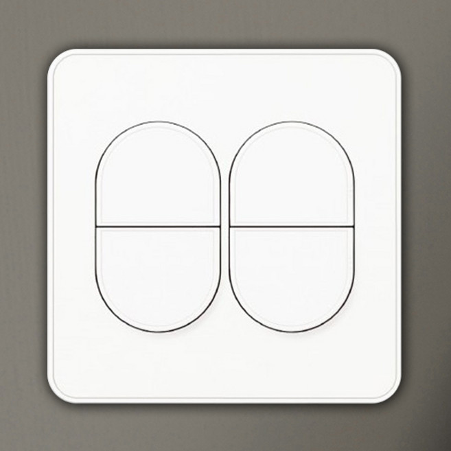 진흥전기 J시리즈 / 무광 화이트 / 무로고 / 단로 중4구 스위치, 1개