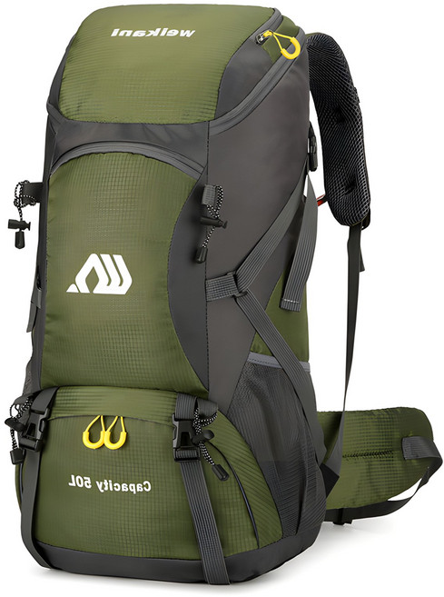 SCAVOR 방수 경량 등산배낭 가방 백팩킹, 가벼운 대형 50L 그린