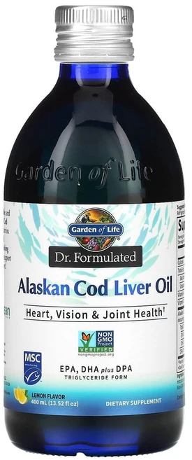 가든오브라이프 닥터 포뮬레이티드 알래스칸 대구 간유 EPA DHA 플러스 DPA 레몬 맛, 1개, 400ml - 쿠팡