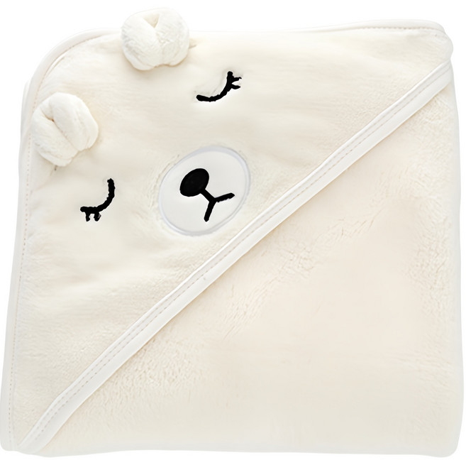 조이멀티 동물 캐릭터 목욕타올, 화이트, 1개