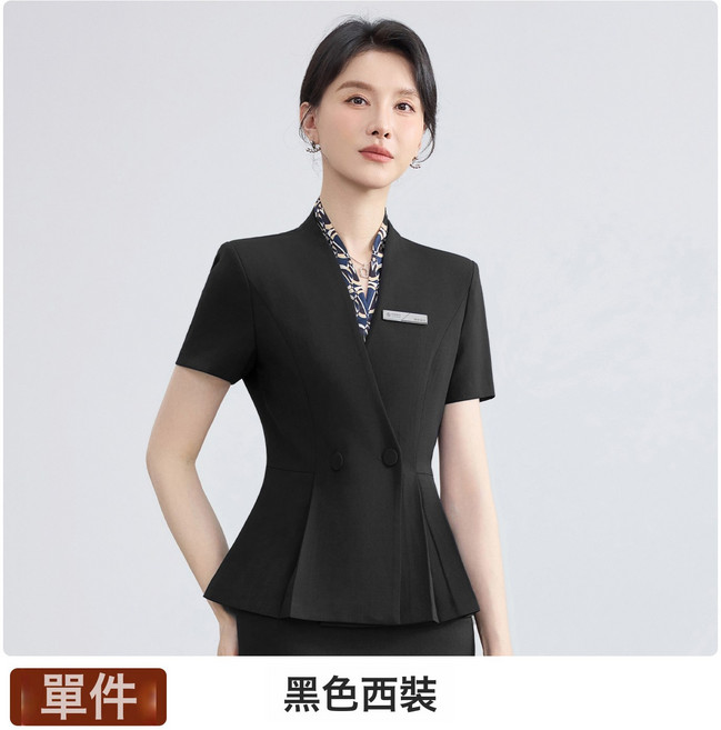藏青色西裝外套 夏季薄款職業正裝