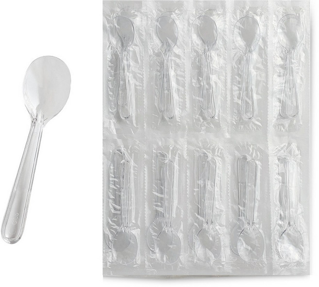 생활을그리다 8.5cm 개별포장 투명 미니미니 스푼, 200개입, 1개
