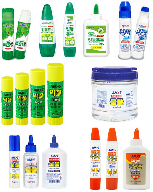 딱풀 물풀 목공풀 투명풀 착풀 만능본드(아모스/종이나라), 04) 아모스 딱풀, 25g 20개입