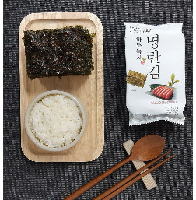 [36봉] 밥도둑 하동녹차명란김 캠핑간식 주전부리 감칠맛 폭발 명란 톡톡