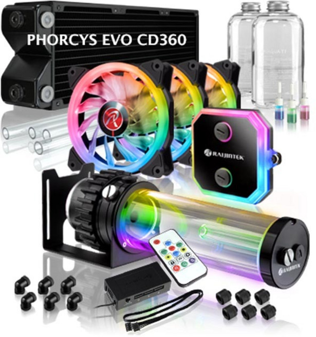 RAIJINTEK PHORCYS EVO CD240 DIY開放式水冷散熱套組, 1個