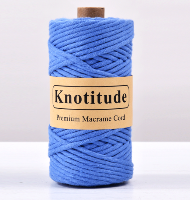 세기텍스타일 4.0mm 퓨어 코튼 순면 마크라메재료 푼사 싱글트위스트 면사(40color), 100m, 21 LAKE BLUE, 1개