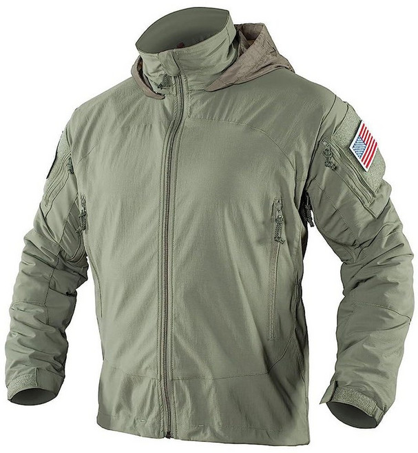 MEGE KNIGHT 남성용 전술 재킷 밀리터리 소프트쉘 아미 레인저 그린 경량 튼튼한 나일론 PCU LVL5 그린. 207636