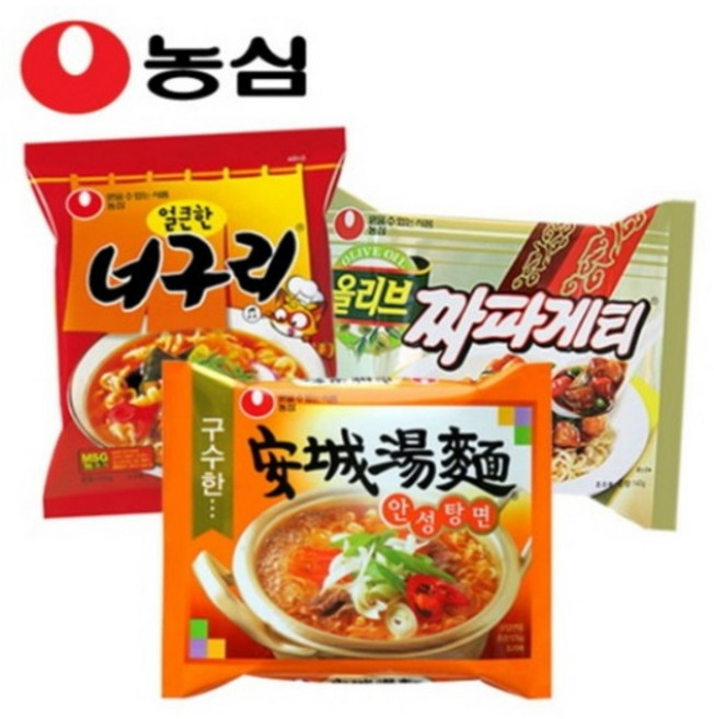 농심 [농심]얼큰너구리10봉+안성탕면10봉+짜파게티10봉 총30봉, 30개입