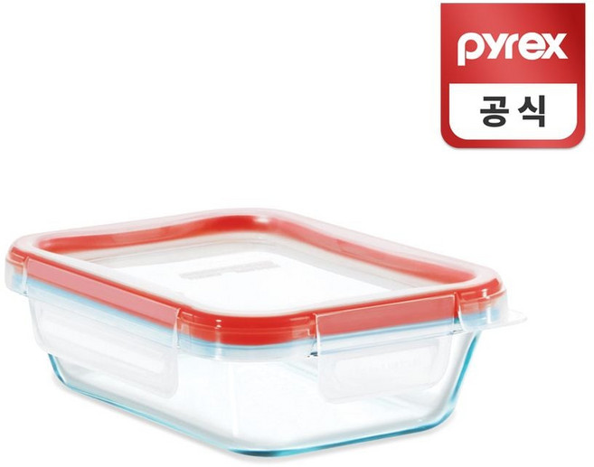규 파이렉스 사각 4면 밀폐용기 프레쉬락 473ml 반찬통, 1개