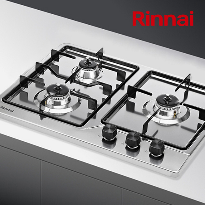 린나이 빌트인 3구 스테인레스 가스쿡탑 INBS641DJ, LPG