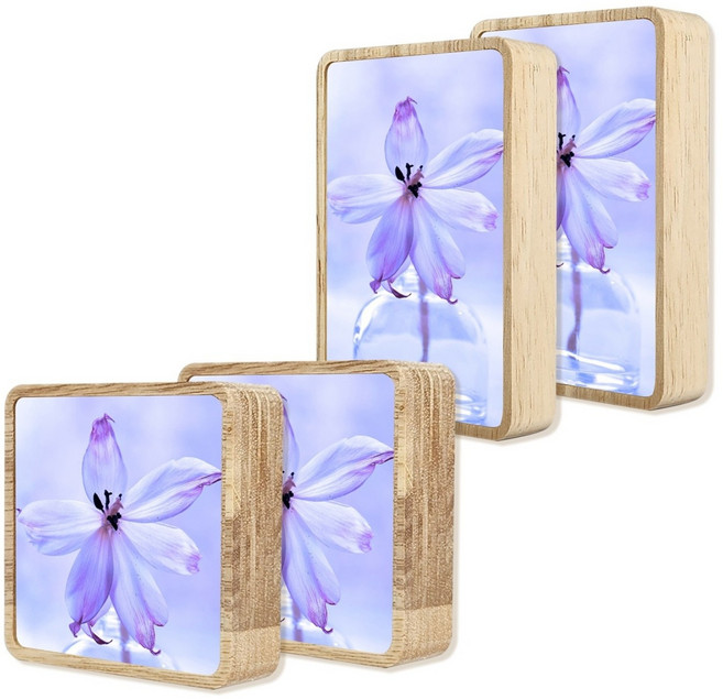 혼합 고무나무 미니액자 정사각 직사각, 1개, 고무나무(베이지)