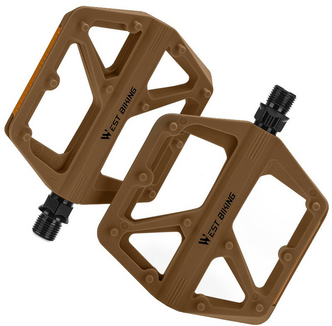 시그니처베이지 자전거 경량 페달 평페달 YPZ150, 브라운