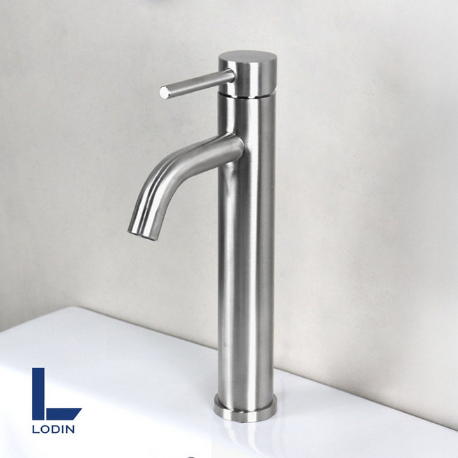 로딘 탑볼 세면대 수전 무광 스텐304 원홀 세면 수전 욕실 수도꼭지 N-132, 1개