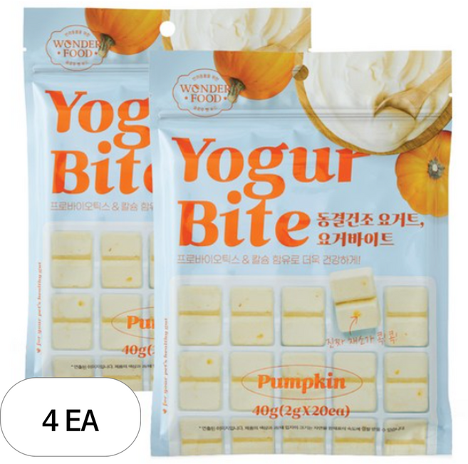 원더푸드 반려동물 요거 바이트 간식, 블루베리, 80g, 4개