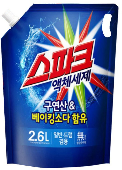 스파크 세탁세제 2.6L 리필 액체세제, 1개