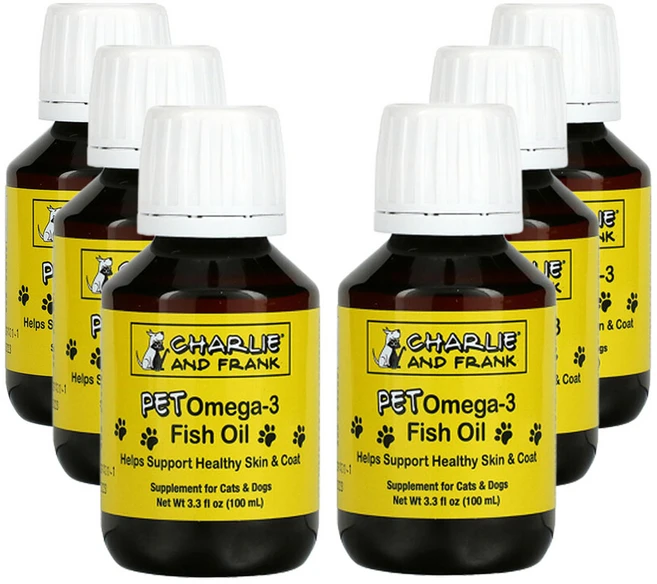 찰리앤프랭크 펫 오메가3 피쉬 오일 반려묘 및 반려견용 100ml(3.3fl. oz.), 6개 - 쿠팡