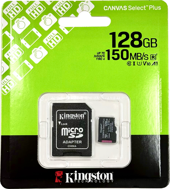 Kingston microSDXC 記憶卡 A1 U1, 1個, 金士頓 128G (包裝）, 128GB