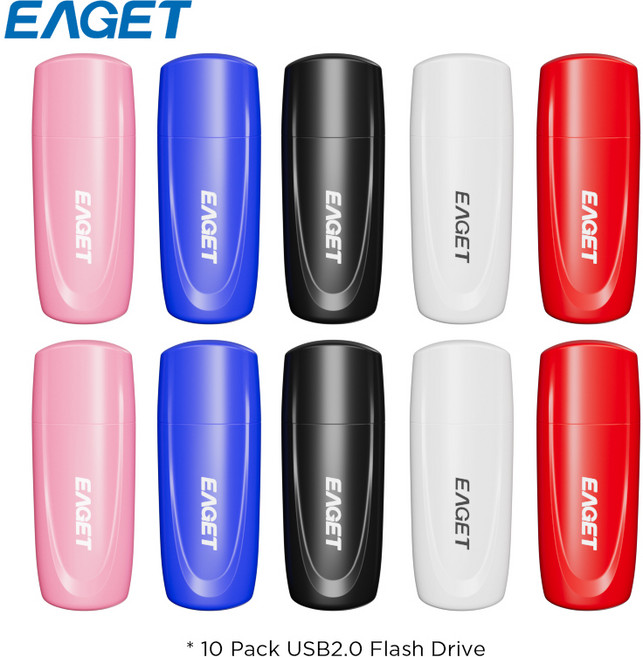 Eaget USB 2.0 플래시 드라이브 키 USB 메모리 스틱 PC 태블릿용 멀티 컬러 펜 드라이브 세트 10 개/팩 4GB, 없음, 1) 4GB - 10PCS Pendrive