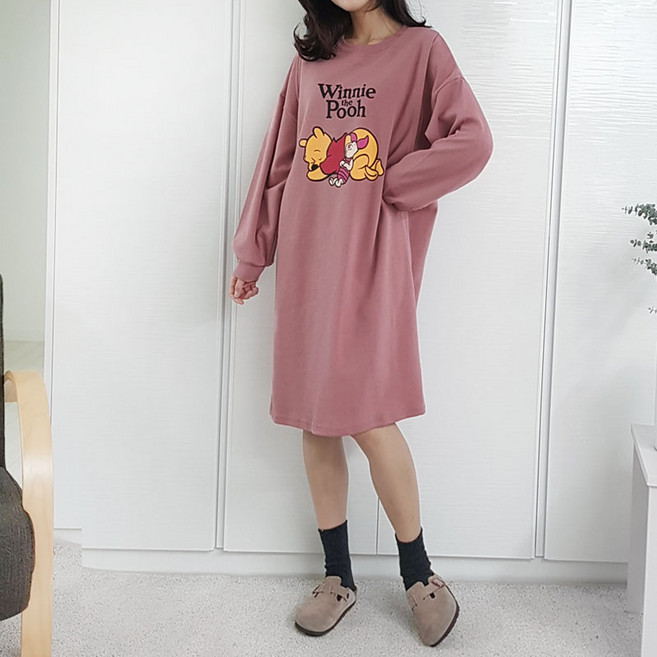 더보리 푸푸 수유 원피스 긴팔 코튼 수유복 홈웨어 ID143